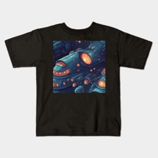Spaceship Pattern Kids T-Shirt